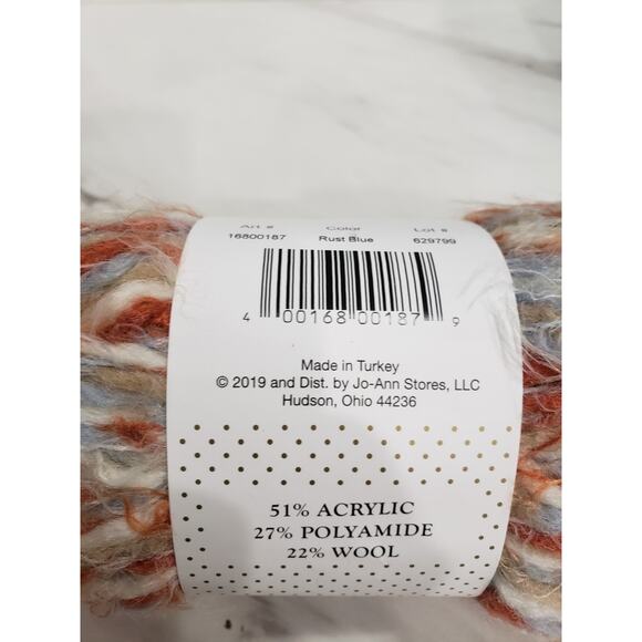 Lot 2 Buttercream Luxe Craft ANGEL HAIR Yarn Blue Rust Butter Cream - Picture 5 of 6